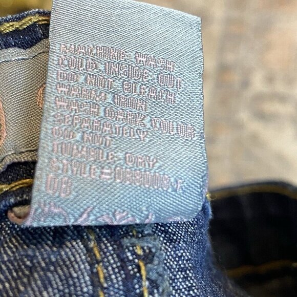 COS Jeans Bootcut Leg Denim Women's Size 10 Blue Dark Wash Mid Rise Embr… - Picture 10 of 12